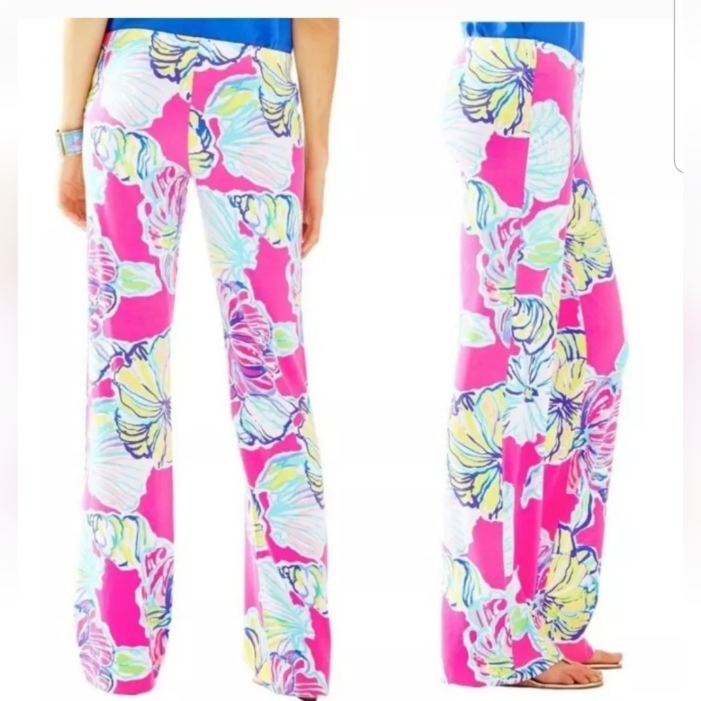 Lilly Pulitzer Georgia May Swept By The Tides palazzo Pants stretch waist XS